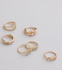 All the Sparkle Rhinestone Ring Set