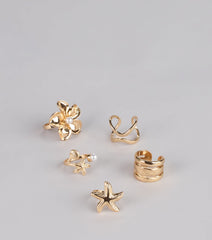 Sea Treasure Five-Pack Ring Set