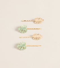 Vacay Vibe Leaf Bobby Pin Set