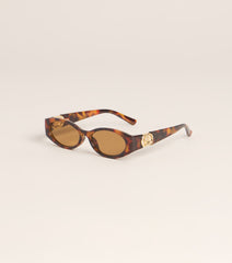 Unread Text Oval Sunglasses