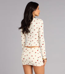Sweet Talk Rose Print Pajama Top