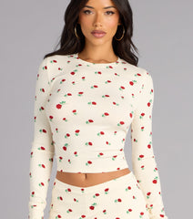 Sweet Talk Rose Print Pajama Top