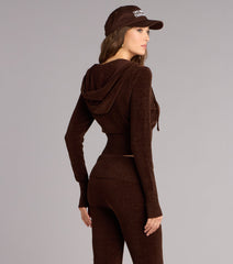 Cozy Girl Chenille Knit Zip-Up Hoodie