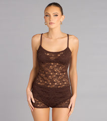 Sultry Soft Sheer Lace Cami Top