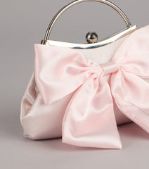 Sweet Luxe Satin Bow Clutch Purse