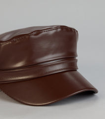 Effortless Off-Duty Faux Leather Cabby Hat