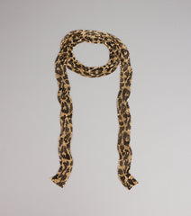 Spark Of Chic Leopard Print Skinny Scarf