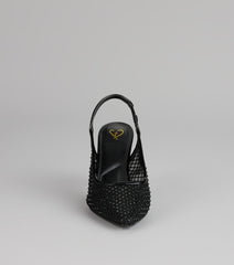 Pure Drama Mesh Stiletto Slingback Heels