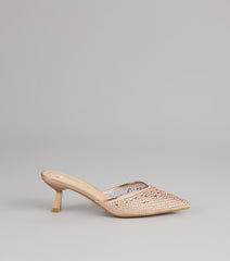 Crystal Beam Pointed Toe Mules