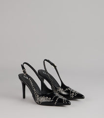 Sharp Plans Only Grommet Slingback Heels