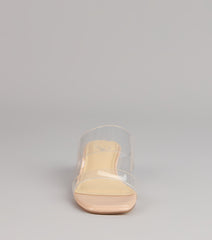 Barely There Plans Clear Strap Block Heels