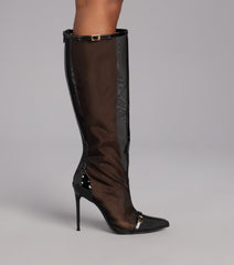 Bold Statement Mesh Under-The-Knee Boots