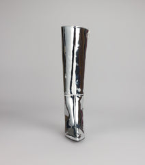 Galaxy Girl Mirror Metallic Knee Boots