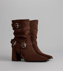 Buckle Up Faux Suede Booties