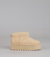Frost Mode Microsuede Stud Platform Booties