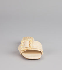 Easy Days Raffia Buckle Slide Sandals