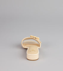 Easy Days Raffia Buckle Slide Sandals