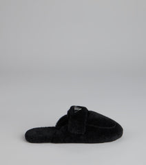 Lounge Edit Fuzzy Mule Slippers