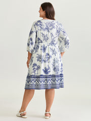Rayon Gathered Lined Pockets Mini Dress