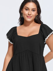 Color Contrast Fit And Flare Blouse