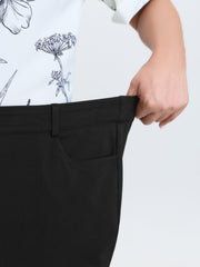 Stretchy Waist Crease Line Flared Pants