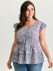 Floral Breeze Ruffled Layered Blouse