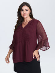 Chiffon Textured Toothpick Pleat Blouse