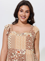 Floral Collage Print Layered Tank Top
