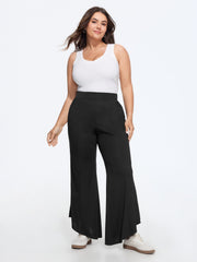 Stretchy Waist Flared High-Rise Pants