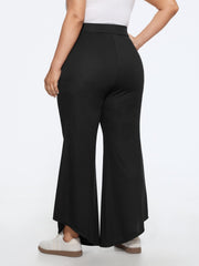 Stretchy Waist Flared High-Rise Pants
