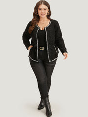 Pearl Tweed Beaded Texture Pocket Blazer