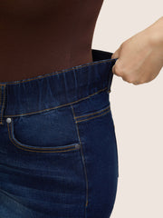 Classic Skinny-Fit High Rise Denim Shorts