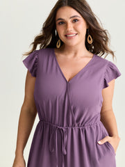 Ruffled Drawstring Waist Flowy Jumpsuit