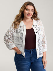 Cut-Out Lace Relaxed-Fit Kimono
