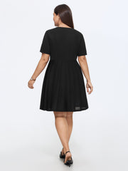 Gold Tone Button Front Slim-Fit Mini Dress