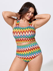 Wavy Color Textured Swim Bottoms