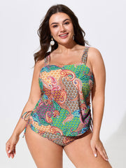 Paisley Print High Waisted Swim Bottoms
