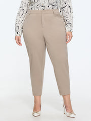 Stretchy Mid-Rise Plain Pants
