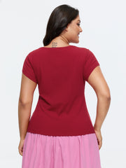 Supersoft Stretchy Scoop Neckline Plain T-Shirt