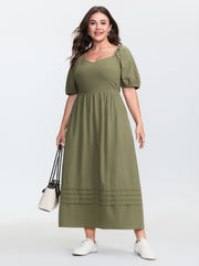 Pure Cotton Sweetheart Neckline Maxi Dress