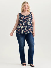 Floral Patchwork Lace Straps Tank Top