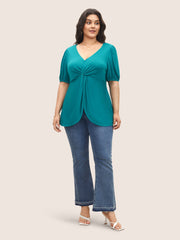 Supersoft Essentials Twist Front Elastic Cuffs Knit Top