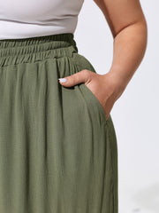 Tassel Drawstring Tiered Wide-Leg Pants