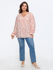 Floral Print Long Sleeve Blouse