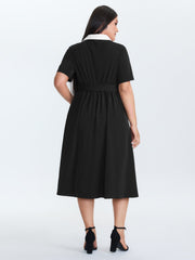 2-in-1 Stretchy Belted Midi Dress