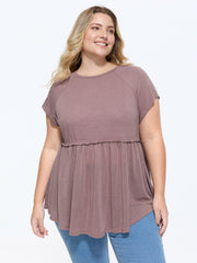 Plain Curvy Hem Babydoll T-Shirt