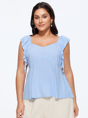 Shirred Back Fit And Flare Blouse