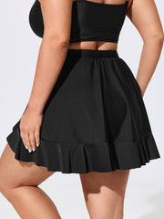 Adjustable Side Drawstring Ruffled Swim Bottoms