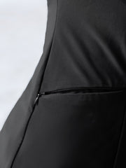 Zipper-Front Pockets Raglan Sleeve Swim Top