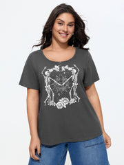 Cotton Sumerween Skull Print T-Shirt